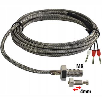 Pt100-M6, Czujnik temperatury Pt100 -30..+400°C, gwint:M6