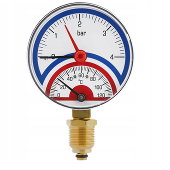 CPM03P.F80.G1/2, termomanometr 120°C, 4 bar z gwintem dolnym 1/2" redukcja 1/4"