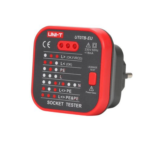 UT07B Tester do gniazdek sieciowych AC i RCD